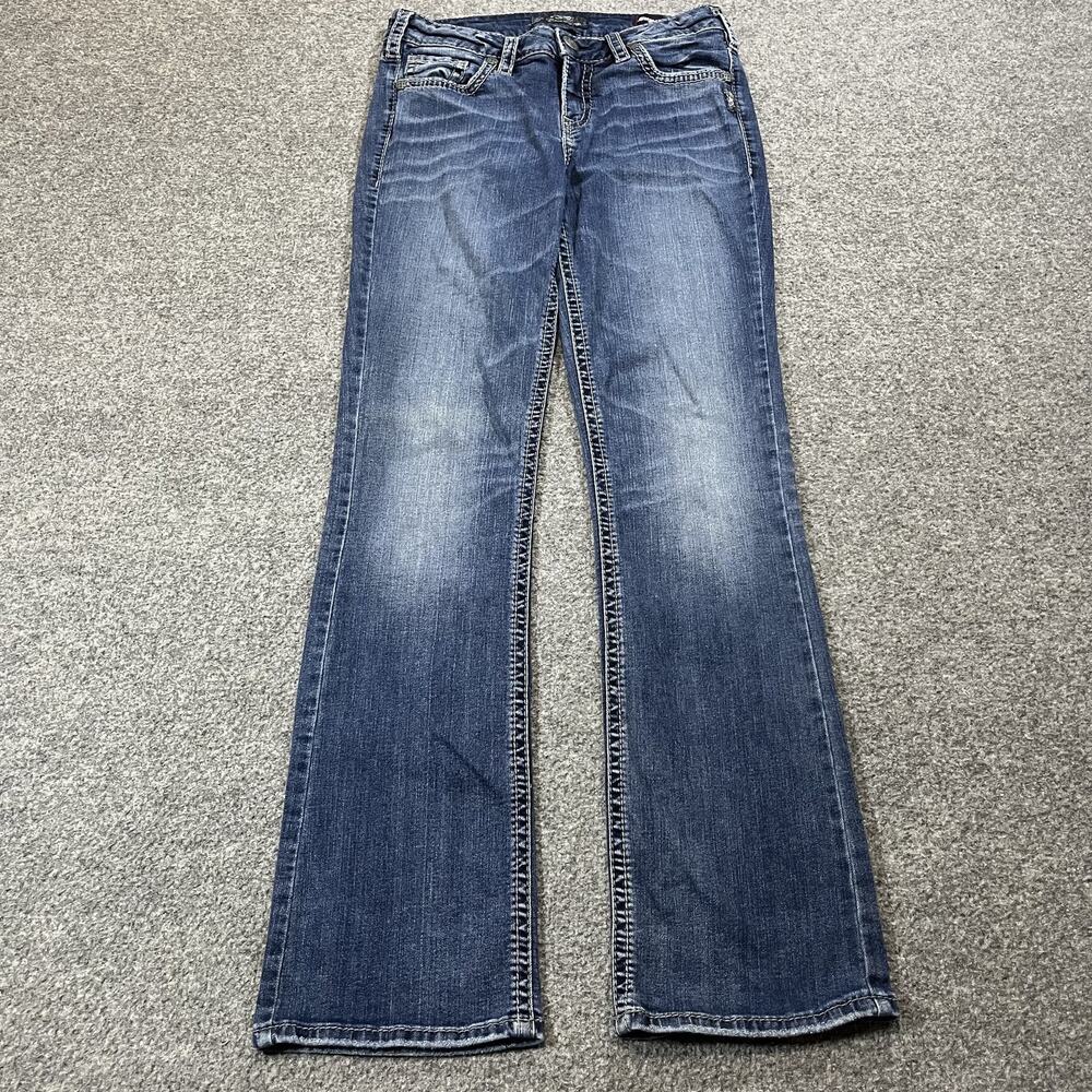 Silver Jeans Co Jeans Womens 31x33 Blue Suki High Slim Bootcut Medium Wash